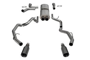 RAM 1500 Performance Exhaust - Dual Rear Exit - CORSA Performance - Cat Back Dual Wall Tips - Gun Metal - `25-`26